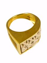 Anel Trançado Resina Marfim Tam 17