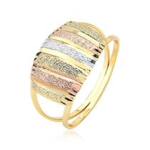 Anel Três Cores Folheado a Ouro 18k