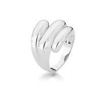 Anel Três Fileiras Lisas Banhado a Ródio