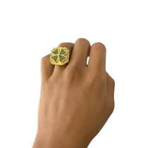 Anel Trevo 4 Folhas Ajustável - Banhado a Ouro 18k