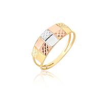 ANEL TRICOLOR COLORIDO CHAPA ROSÉ BRANCO ouro 18k A56 ANEL TRICOLOR COLORIDO CHAPA ROSÉ BRANCO ouro 18k A56