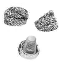 Anel triplo com zircônias em prata 925 feminino Anel triplo com zircônias em prata 925 feminino