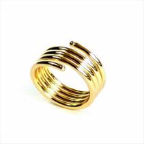 Anel Tubular Aro 4 Voltas Banho De Ouro 18k 1813