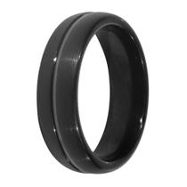 Anel Tungstênio Black Real 6mmX2,4mm Anel Tungstênio Black Real 6mmX2,4mm