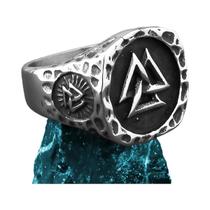 Anel Unissex de Aço Inoxidável com Design Nórdico Viking - Âncora, Bússola, Árvore da Vida e Lobo