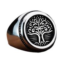 Anel Unissex Nórdico Viking Em Aço Inoxidável Com Âncora, Bússola, Árvore Da Vida, Amuleto De Lobo,