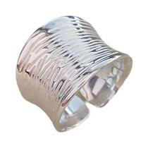 Anel Unissex Prateado Retrô Aberto Irregular Com Pingente Para Festas