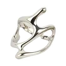 Anel Unissex Retrô Punk Geométrico Líquido Lava Em Forma De Gota, Anel Fashion Para Homens E