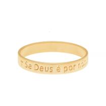 Anel Unissex Rommanel Banhado Ouro Com Trecho Bíblico Religioso 511588