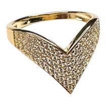 Anel V 4 fileiras cravejadas