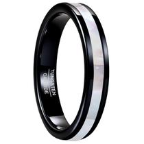 Anel Vakki feminino Madrepérola Shell Tungsten tamanho 9 Anel Vakki feminino Madrepérola Shell Tungsten tamanho 9