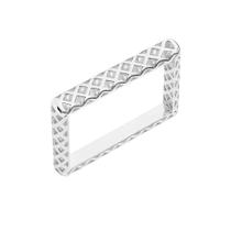 Anel Vazado Soft Quadrado Folheado Prata 925