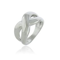 Anel Via em X - Banho Ródio Branco Anel Via em X - Banho Ródio Branco