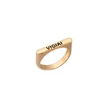 Anel Vigiai Religioso GARIMPO Semijoia Folheada a Ouro 18k Feminino Cristão