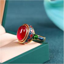 Anel Vintage Boho Indiano pedra Cornalina Ajustavel Anel Vintage Boho Indiano pedra Cornalina Ajustavel