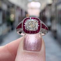 Anel Vintage CZ Vermelho para Mulheres - Design Elegante e Simples - Jóia para Festa