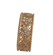 Anel vom moissanite aramado ouro 18k amarelo.Rosangela lima joias