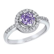 Anel West Coast Jewelry Amethyst CZ Sterling Silver