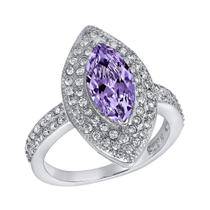 Anel West Coast Jewelry, ametista, roxo, prata esterlina CZ