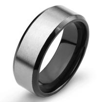 Anel West Coast Jewelry em titânio bicolor tamanho 8,5 para homens