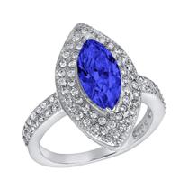 Anel West Coast Jewelry Montana Blue CZ Sterling Silver