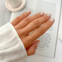 Anel Zig Zag Banhado a Ouro 18K