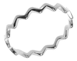 Anel Zig Zag Prata 925 Feminino Aliancinha Geométrico