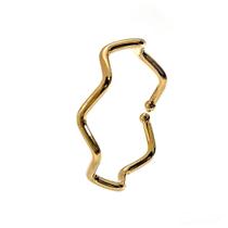 Anel Zig Zag Regulável em Ouro 18k - Semijoia Hipoalergênica