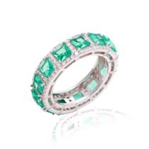 Anel zircônia com cristal Paraiba