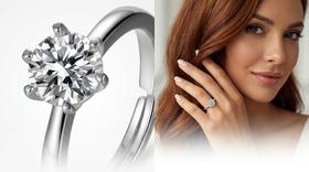 Anel Zircônia Estilo Moissanite Brilho Intenso Banhado