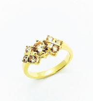 Anel Zirconias Banho Ouro 18k 1914
