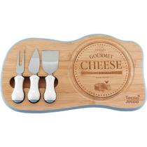 Anetto Jg P/ Queijo 2X39X22Cm Madeira Azul 4Pç