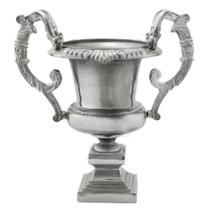 Ânfora Menor Metal Prateado Classica Alças Gigantes Luxo