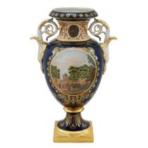 Ânfora Porcelana Nobre Ouro Prensado Pintura Luxo Ânfora Porcelana Nobre Ouro Prensado Pintura Luxo