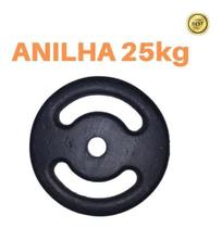 Anilha 25Kg Super Premium Ferro Fundido Pintada Academia