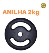 Anilha 2Kg Super Premium Ferro Fundido Pintada Academia/Casa