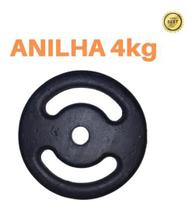 Anilha 4Kg Super Premium Ferro Fundido Pintada Academia/Casa