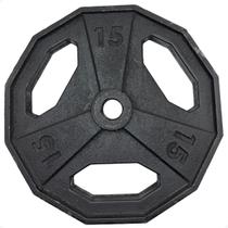Anilha Dectagonal de Ferro Fundido - 15Kg