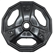 Anilha Dectagonal Emborrachada - 15Kg