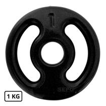 Anilha Emborrachada Fitness 1 Kg Preta