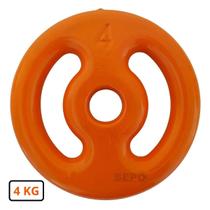 Anilha Emborrachada Fitness 4 Kg Laranja