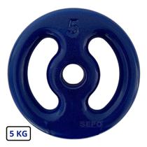 Anilha Emborrachada Fitness 5 Kg Azul