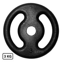 Anilha Ferro Fundido 3kg Pintado Cor preta com Furo 31mm Anilha Ferro Fundido 3kg Pintado Cor preta com Furo 31mm