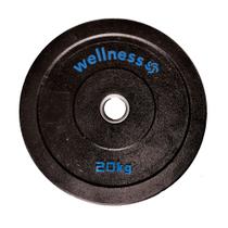 Anilha Olímpica Borracha Azul New Bumper Plate 20kg Wellness - WK009X Reembalado