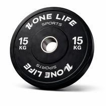 Anilha Olímpica Bumper 15kg One Life Sports Unid Força Anilha Olímpica Bumper 15kg One Life Sports Unid Força