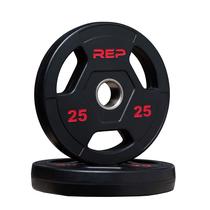 Anilhas Olímpicas REP 25 lb Revestidas em Borracha Par