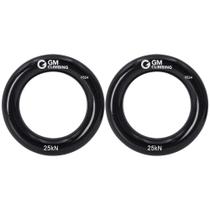 Anillo de Rappel Grande Negro GM CLIMBING 25kN para Escalada en Roca Arborista Rescate Slackline Hamaca Paquete de 2