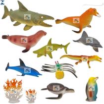 Animais Aquatico Infantil Oceano Mar Peixe Tubarão Baleia kIT 10