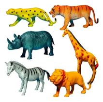 Animais Brinquedo Selva Safari Grande Alta Qualidade Kit 6
