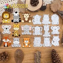 Animais Da Floresta: Macaco, Zebra, Leão, Elefante, Girafa - Cortadores De Metal Para Scrapbooking E